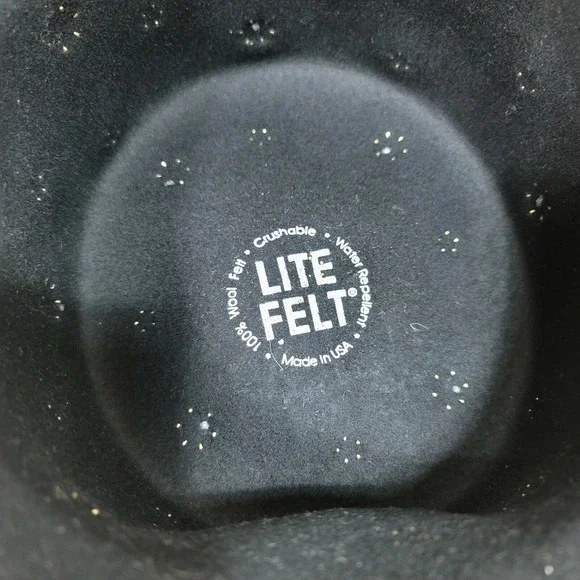 Vintage Black LiteFelt Wool Hat Gold Studded Steampunk Western‎ Bowler Style USA - Picture 9 of 9